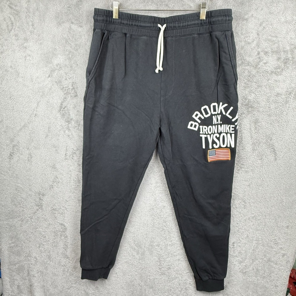 Roots Of Fight Sweatpants Mens XL Black Iron‎ Mike Tyson Brooklyn Boxing Jogger
